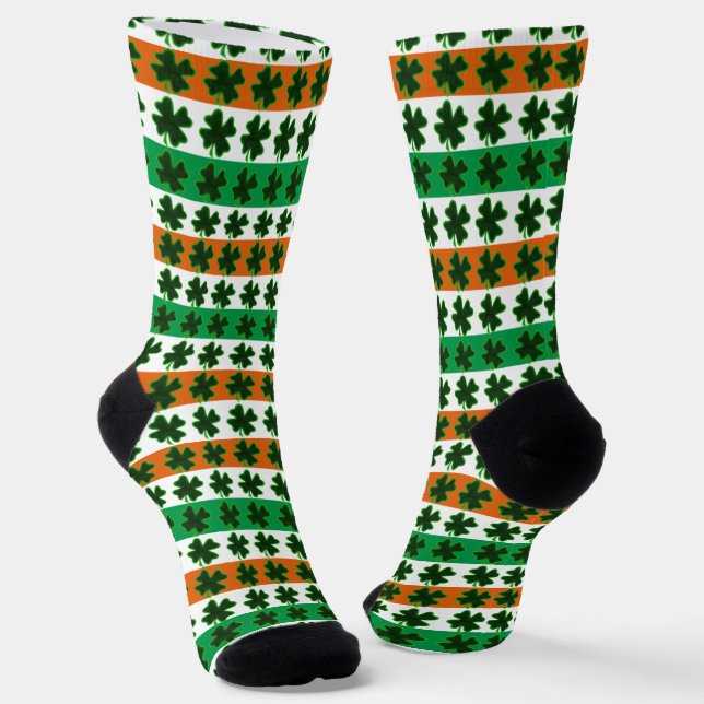 Clover Irish Stripes St. Patrick's Day Socken (Gewinkelt)