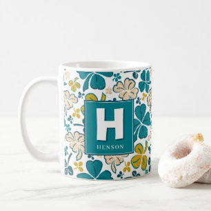 Clover Kleeblatt Mit Monogramm St. Patrick`s Day Kaffeetasse
