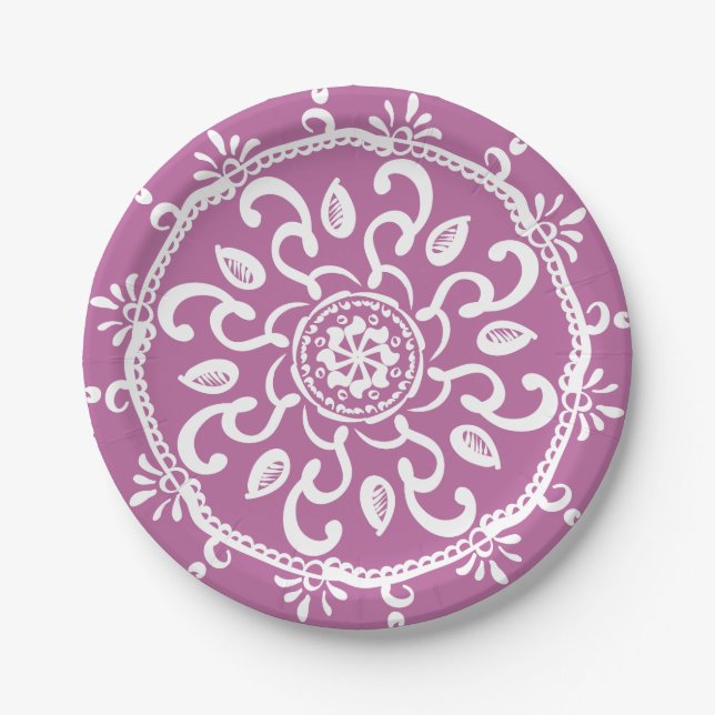 Clover Mandala Pappteller (Vorderseite)