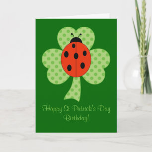 Clover Polka dots Ladybug St Patricks Tag Geburtst Karte