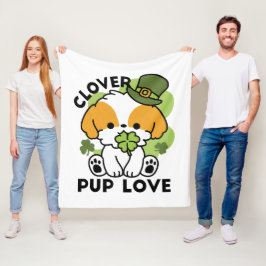 Clover Pup Liebe - St. Patrick's Day Dog Design Fleecedecke