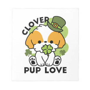 Clover Pup Liebe - St. Patrick's Day Dog Design Notizblock