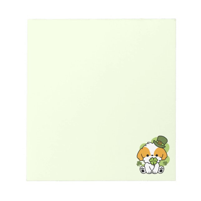 Clover Pup Liebe - St. Patrick's Day Dog Design Notizblock (Vorderseite)