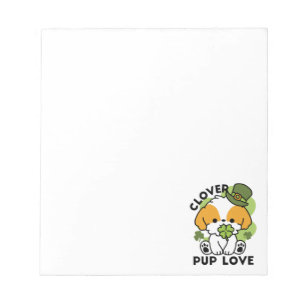 Clover Pup Liebe - St. Patrick's Day Dog Design Notizblock