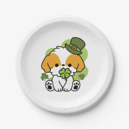 Clover Pup Liebe - St. Patrick's Day Dog Design Pappteller