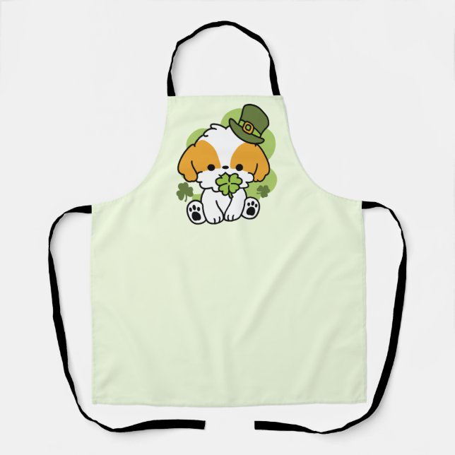 Clover Pup Liebe - St. Patrick's Day Dog Design Schürze (Vorderseite)