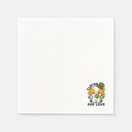 Clover Pup Liebe - St. Patrick's Day Dog Design Serviette