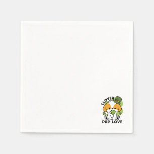 Clover Pup Liebe - St. Patrick's Day Dog Design Serviette