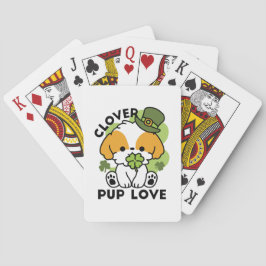 Clover Pup Liebe - St. Patrick's Day Dog Design Spielkarten