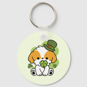 Clover Pup Love – St. Patrick's Day Hunde-Design Schlüsselanhänger