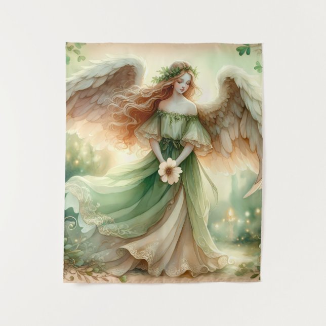 Clover Serenity Angel Wandteppich (Vorderseite)