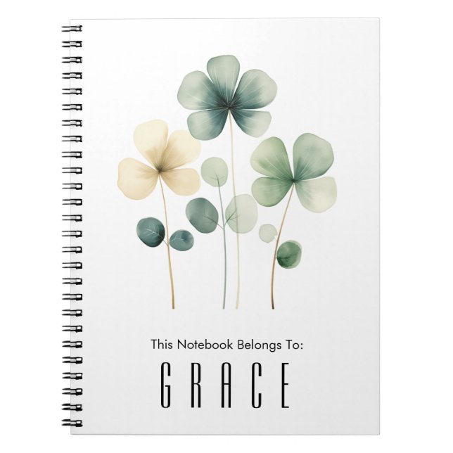 Clover Spiral Notebook personalisieren Notizblock (Vorderseite)