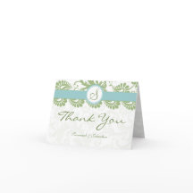 Clover und Aqua Damask Danke an Ihre Karten