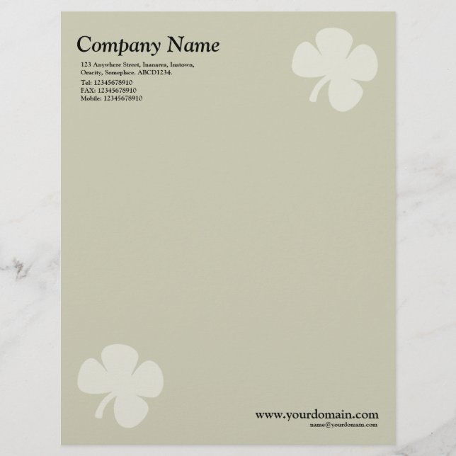 Clover - Warme Beige Briefkopf (Vorderseite)