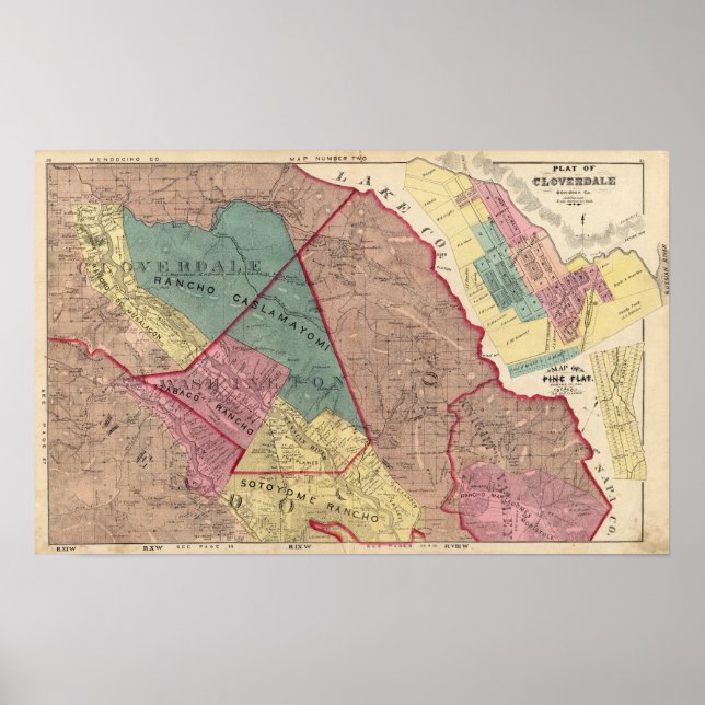 Cloverdale, Washington, Mendocino Poster (Vorne)