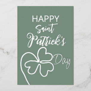 Cloverleaf Minimal/Saint Patrick's Day Folien Feiertagskarte
