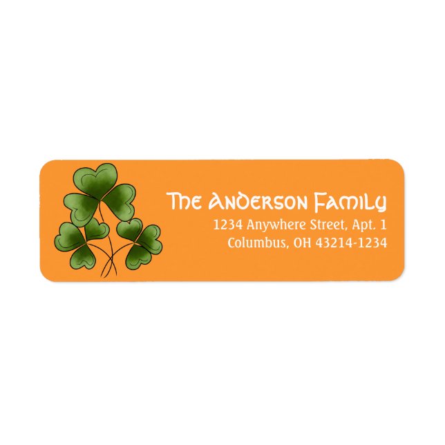 Clovers d1 Irish St. Patrick's Day Address Labels (Vorne)