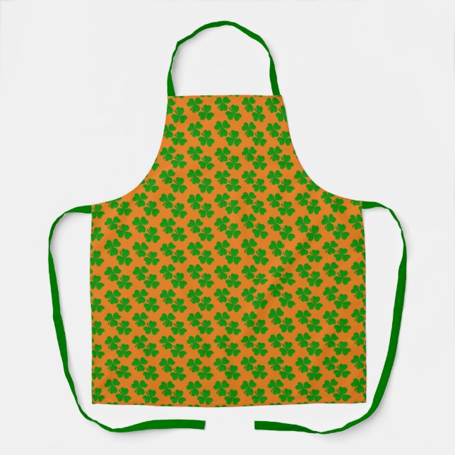 Clovers Irish Kleeblatts Orange und Green Schürze (Vorderseite)