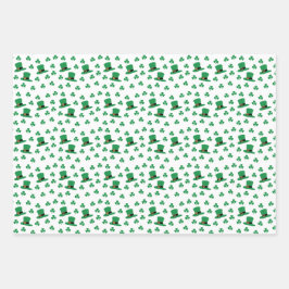 Clovers, Kleeblatt, Hats Irish Vibe Geschenkpapier Set