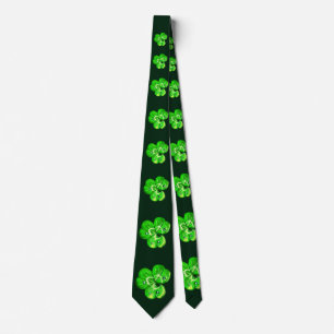 Clovers Neck Tie - Custom Colors - Dunkelgrün Krawatte