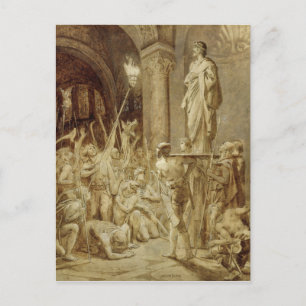 Clovis auf seinem Schild Postkarte