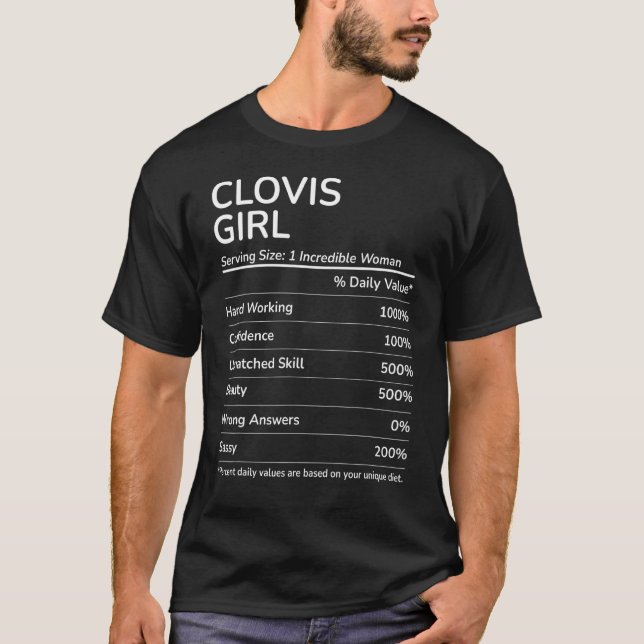 Clovis Girl Funny California Heimat T-Shirt (Vorderseite)