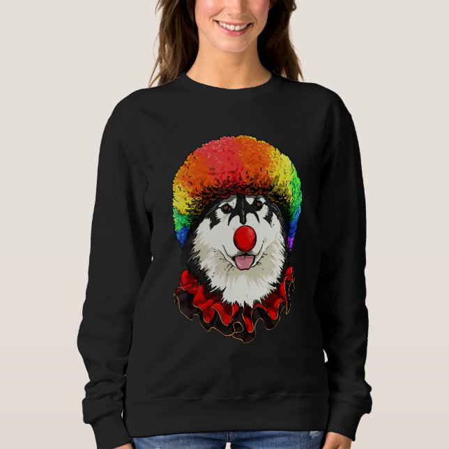 Clown Alaskan Malamute Carnival Circus Staff Husky Sweatshirt (Vorderseite)