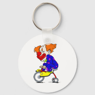 Clown auf Dreirad Schlüsselanhänger
