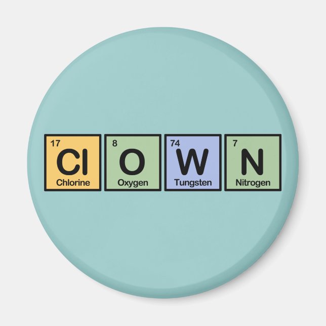 Clown aus Elementen Magnet (Vorne)