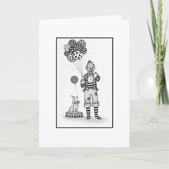 Clown Birthday Karte (Vorderseite)