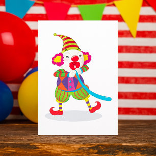 Clown bläst Luftballons auf - Einladungen