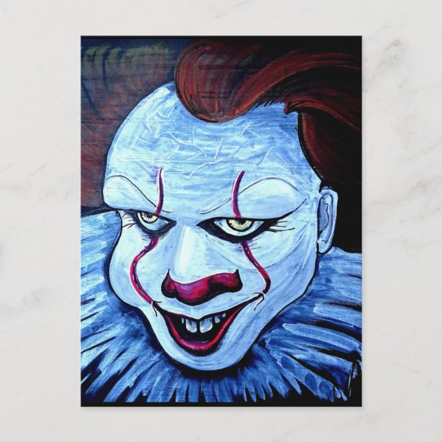 Clown: Böse Postkarte (Vorderseite)