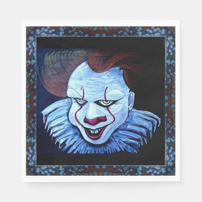 Clown: Böses Papier Napkin Serviette (Vorderseite)