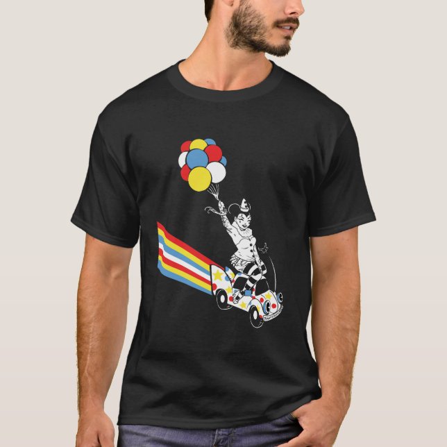 Clown Car Sindi auf schwarz T-Shirt (Vorderseite)
