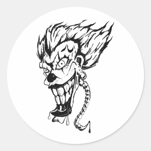 Clown Classic Round Sticker Blatt (Vorderseite)
