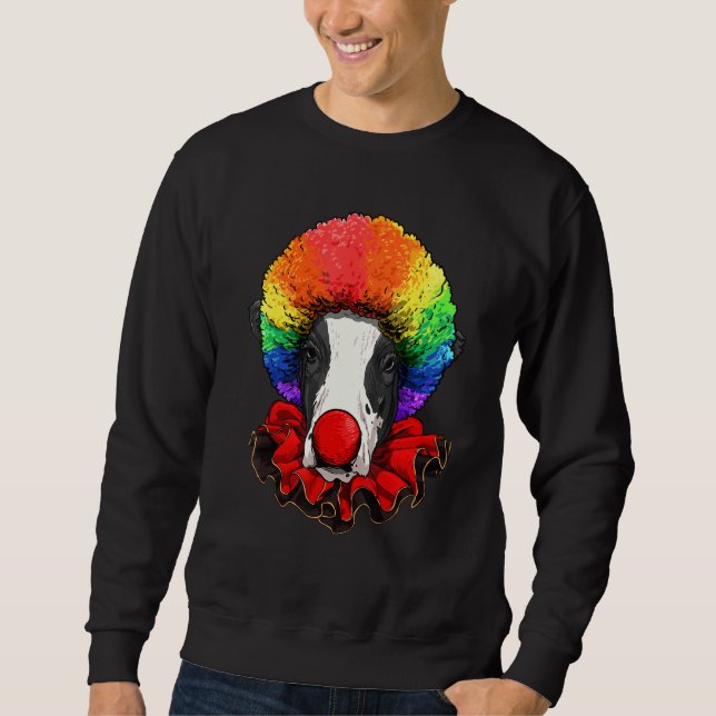 Clown Cow Carnival Circus Staff Farm Animal Cow  F Sweatshirt (Vorderseite)