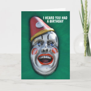 Clown criant Carte Anniversaire Belated