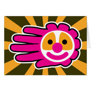 Clown de cheveux rose main