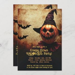 Clown déplaisant Halloween Bash Invitation