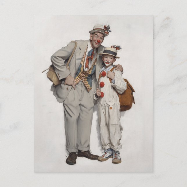 Clown Duo, Vater und Sohn Postkarte (Vorderseite)