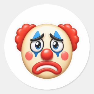 Clown-Emoji „Ich habe ihnen vertraut“-Meme Runder Aufkleber