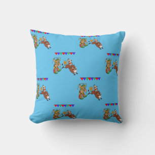 Clown Et Bull Rider Coussin Occidental