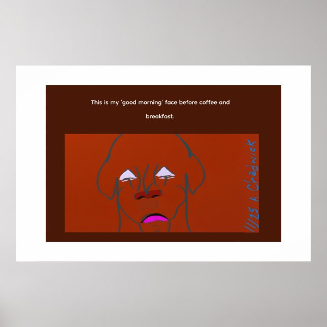 Clown-Faced Dog Cartoon Sketch Poster (Vorne)