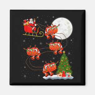 Clown Fisch Weihnachtsmann Schlitten Fliegend Lust Magnet