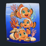 Clown fish Cartoon cute Family Underwater Rucksack<br><div class="desc">Cute and Joyful little Clownfish Cartoon Characters swimming together on underwater Coral Reef Background. Original Vector Illustration Copyright BluedarkArt.</div>