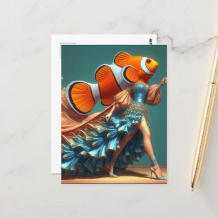 Clown Fish Fashion Postkarte