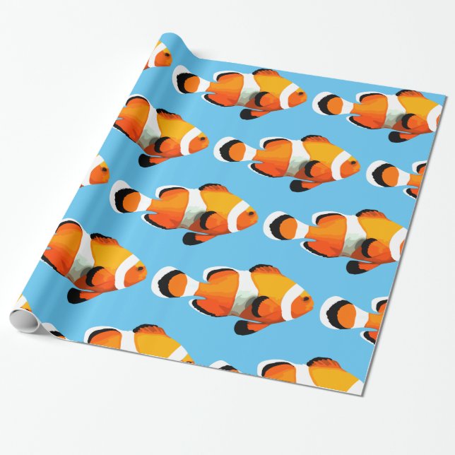 Clown Fish Kids Pattern Geschenkpapier (Ungerollt)