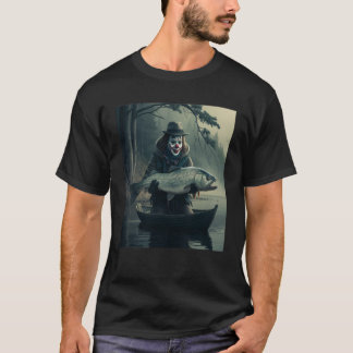 Clown Fisherman Fishing Funny Halloween T-Shirt