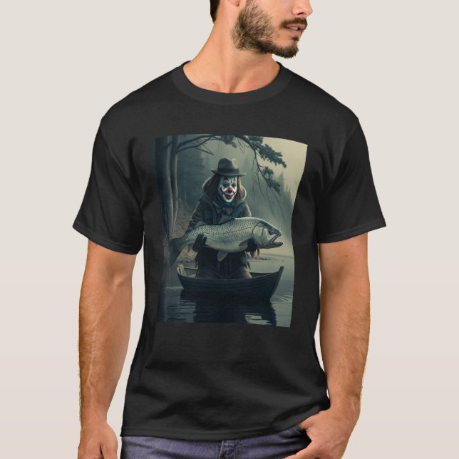 Clown Fisherman Fishing Funny Halloween T-Shirt (Vorderseite)