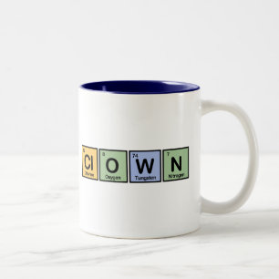 Clown gemacht von den Elementen Zweifarbige Tasse